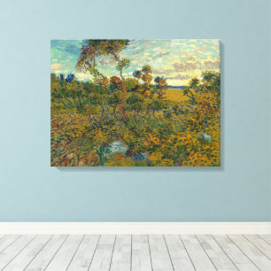 Vincent van Gogh, Zonsondergang bij Montmajour Canvas Afdruk