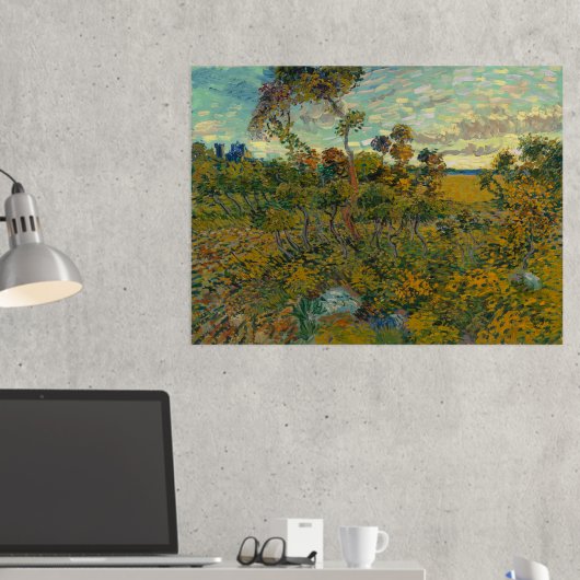 Vincent van Gogh, Zonsondergang bij Montmajour Folie Afdrukken (Insitu (Desk 2))