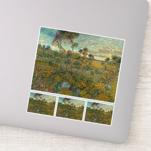 Vincent van Gogh, Zonsondergang bij Montmajour Sticker (Detail)