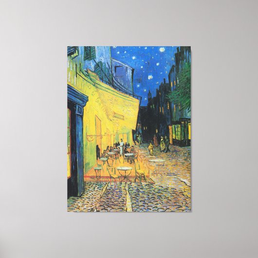 Vincent van Gogh's Café Terrace bij nacht Canvas Afdruk (Voorkant)
