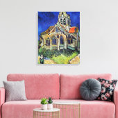 Vincent van Gogh's De Kerk bij Auvers Canvas Afdruk (Insitu (Woonkamer))