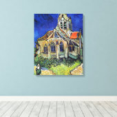 Vincent van Gogh's De Kerk bij Auvers Canvas Afdruk (Insitu (Houten vloer))