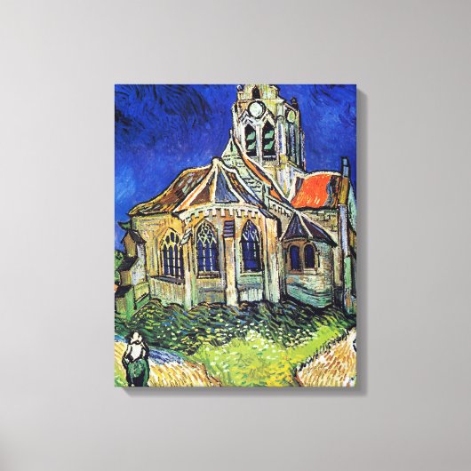 Vincent van Gogh's De Kerk bij Auvers Canvas Afdruk (Voorkant)