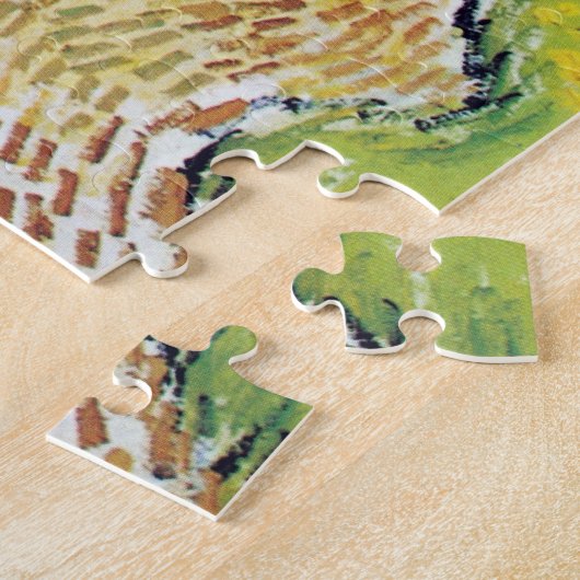 Vincent van Gogh's De Kerk bij Auvers Legpuzzel (Zijkant)