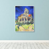 Vincent van Gogh's De kerk van Auvers (1890) Canvas Afdruk (Insitu (Houten vloer))