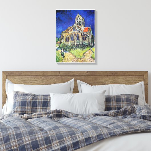 Vincent van Gogh's De kerk van Auvers (1890) Canvas Afdruk (Insitu (Slaapkamer))