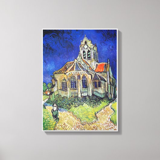 Vincent van Gogh's De kerk van Auvers (1890) Canvas Afdruk (Voorkant)