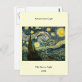 Vincent van Gogh's De Sterrennacht (1889) Briefkaart (Voorkant / Achterkant)