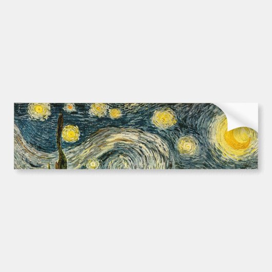 Vincent van Gogh's De Sterrennacht (1889) Bumpersticker (Voorkant)