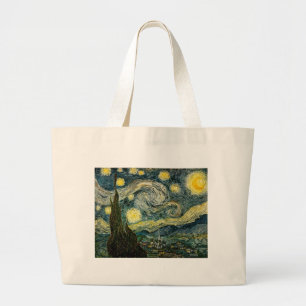 Vincent van Gogh's De Sterrennacht (1889) Grote Tote Bag