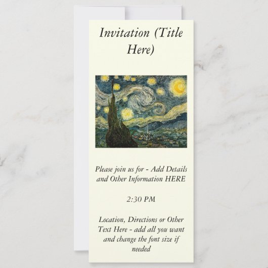 Vincent van Gogh's De Sterrennacht (1889) Kaart (Voorkant)