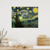 Vincent van Gogh's De Sterrennacht (1889) Poster (Keuken)