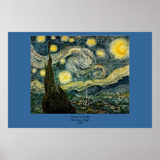 Vincent van Gogh's De Sterrennacht (1889) Poster (Voorkant)