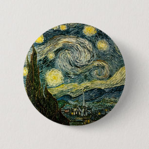 Vincent van Gogh's De Sterrennacht (1889) Ronde Button 5,7 Cm