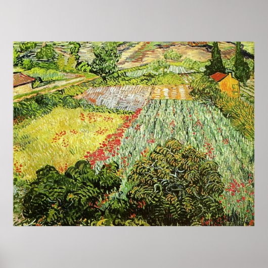 Vincent van Gogh's "Field with Poppies" (1889) Poster (Voorkant)