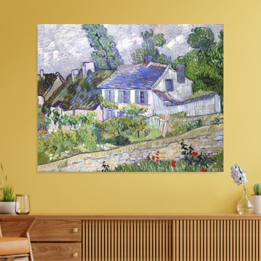 Vincent van Gogh's Houses in Auvers Canvas Afdruk (Insitu (Woonkamer))