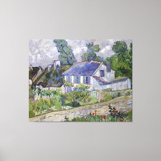 Vincent van Gogh's Houses in Auvers Canvas Afdruk (Voorkant)