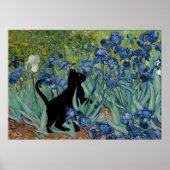 Vincent Van Gogh's Irises Cat Print Black Cat (Voorkant)