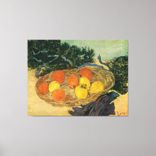Vincent van Gogh's mand van fruit en handschoenen Canvas Afdruk