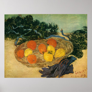 Vincent van Gogh's mand van fruit en handschoenen  Poster
