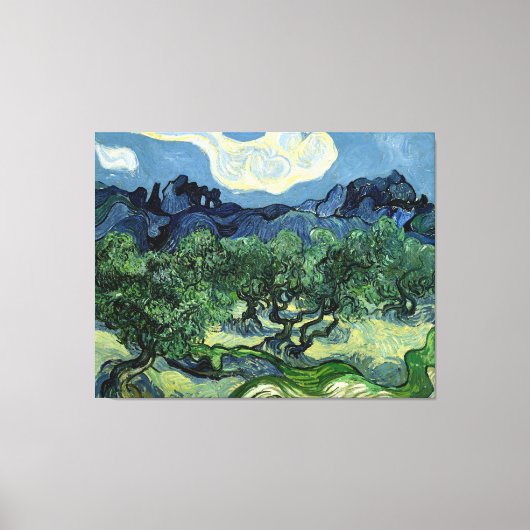 Vincent van Gogh's Olijfbomen (1889) Canvas Afdruk (Voorkant)