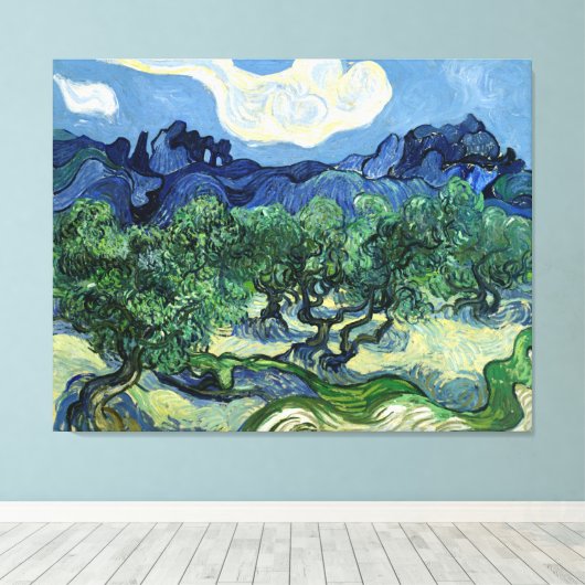 Vincent van Gogh's Olijfbomen Canvas Afdruk (Insitu (Houten vloer))