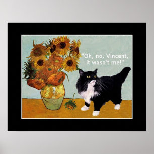 Vincent Van Gogh's ondeugende kat Poster