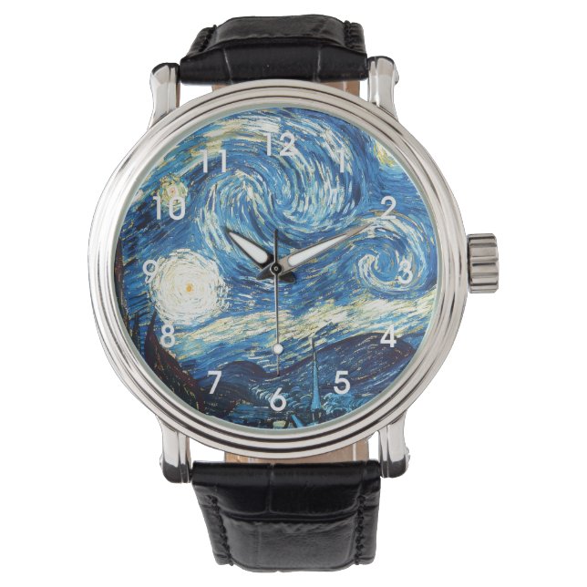 Vincent van Gogh's painting, Starry Night, Horloge (Voorkant)