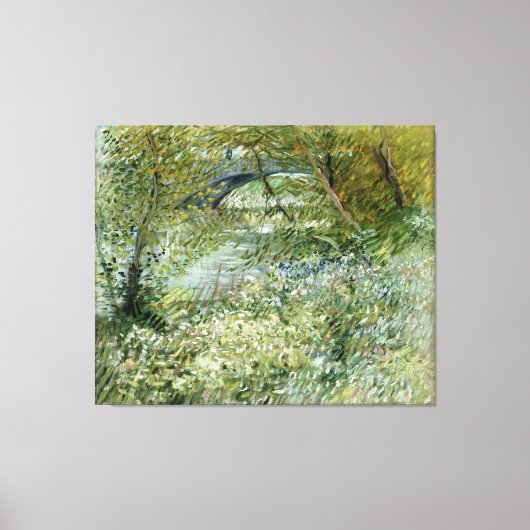 Vincent van Gogh's River Bank in Springtime Canvas Afdruk (Voorkant)