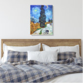 Vincent van Gogh's Road met Cypress en Star Canvas Afdruk (Insitu (Slaapkamer))