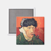 Vincent Van Gogh's Self Portret Bandaged Ear&Pipe Magneet (Voorkant / Achterkant)