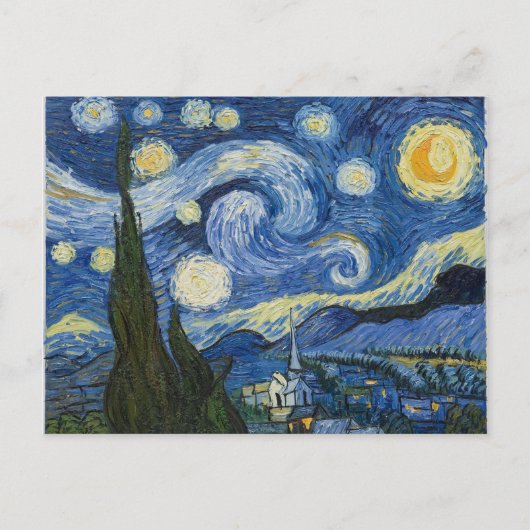 Vincent Van Gogh's Sterrennacht Briefkaart (Voorkant)