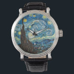 Vincent Van Gogh's Sterrennacht Horloge<br><div class="desc">Sterrennacht is een schilderij van de Nederlandse postpressionistische kunstenaar Vincent van Gogh. In juni 1889 werd het uitzicht 's nachts buiten zijn sanitariumraam op Saint-Rémy-de-Provence (in Zuid-Frankrijk) geschilderd, hoewel het overdag uit het geheugen werd geverfd. Het schilderij is een van de bekendste werken van Van Gogh en is een beslissende...</div>