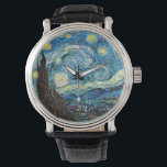 Vincent Van Gogh's Sterrennacht Horloge<br><div class="desc">Sterrennacht is een schilderij van de Nederlandse postpressionistische kunstenaar Vincent van Gogh. In juni 1889 werd het uitzicht 's nachts buiten zijn sanitariumraam op Saint-Rémy-de-Provence (in Zuid-Frankrijk) geschilderd, hoewel het overdag uit het geheugen werd geverfd. Het schilderij is een van de bekendste werken van Van Gogh en is een beslissende...</div>