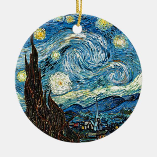 Vincent Van Gogh's Sterrennacht Keramisch Ornament (Voorkant)