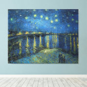 Vincent van Gogh's Sterrennacht over de Rijn Canvas Afdruk (Insitu (Houten vloer))