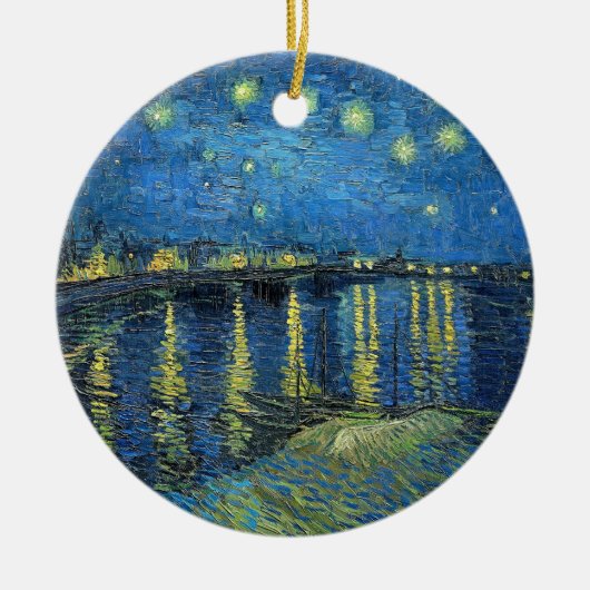 Vincent van Gogh's Sterrennacht over de Rijn Keramisch Ornament (Voorkant)