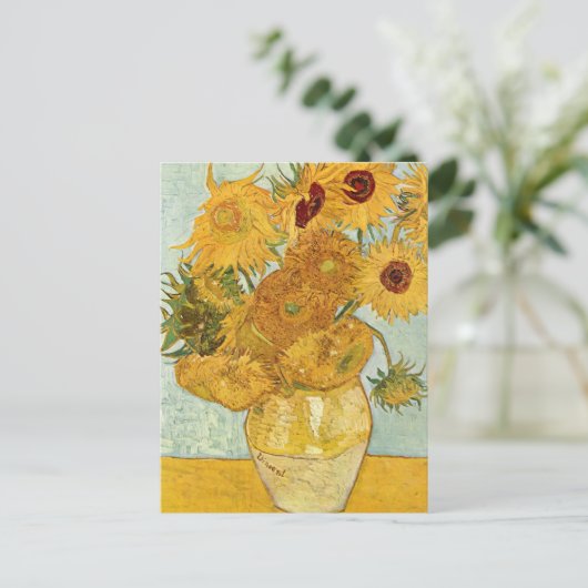 Vincent van Gogh's Stilleben mit 12 Sonnenblumen Briefkaart (Staand voorkant)