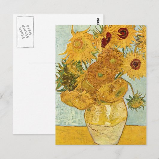 Vincent van Gogh's Stilleben mit 12 Sonnenblumen Briefkaart (Voorkant / Achterkant)