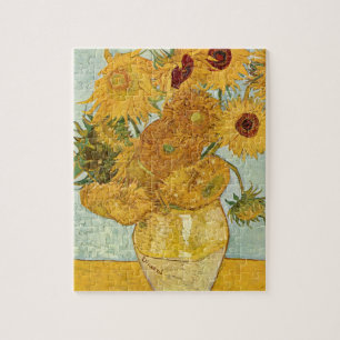 Vincent van Gogh's Stilleben mit 12 Sonnenblumen Legpuzzel