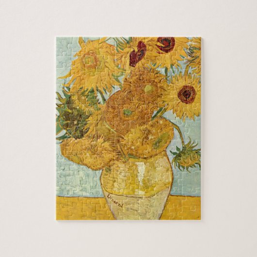 Vincent van Gogh's Stilleben mit 12 Sonnenblumen Legpuzzel (Verticaal)