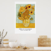 Vincent van Gogh's Stilleben mit 12 Sonnenblumen Poster (Keuken)