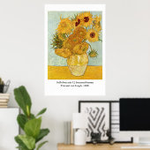 Vincent van Gogh's Stilleben mit 12 Sonnenblumen Poster (Thuiskantoor)
