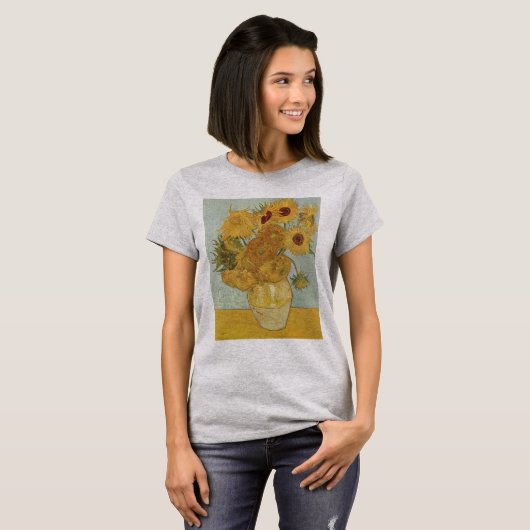 Vincent Van Gogh's Sunflower Art print  Lo T-shirt (Voorkant volledig)