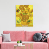 Vincent Van Gogh's Sunflower Canvas print (Insitu (Woonkamer))