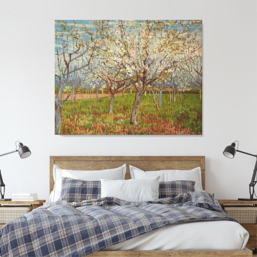 Vincent van Gogh's "The Pink Orchard" (1888) Canvas Afdruk (Insitu (Slaapkamer))