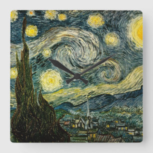 Vincent van Gogh's The Starry Night (1889) Vierkante Klok