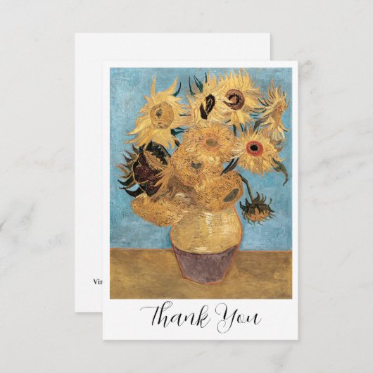Vincent van Gogh's Vaas met twaalf zonnebloemen (1 Bedankkaart (Voorkant / Achterkant)