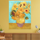 Vincent van Gogh's Vase met twaalf zonnebloemen Canvas Afdruk (Insitu (Woonkamer))