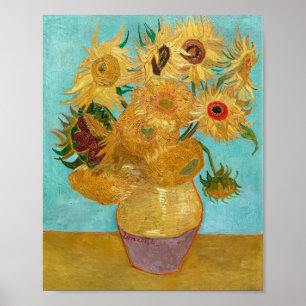 Vincent van Gogh's Vase met twaalf zonnebloemen Poster